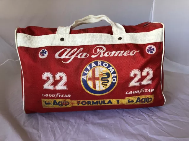 Borsone Vintage Con Logo Alfa Romeo 1985.Bag With Logo Alfa Romeo.Formula1 Rare.