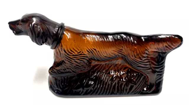 Avon Collectable 1970's At Point Retriever Amber Dog Shape Bottle Empty