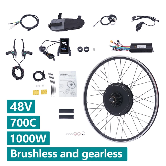 EBIKE UMBAUSATZ MOTOR 48V 1000Watt mit Hinterrad Kit 700c für 28/29