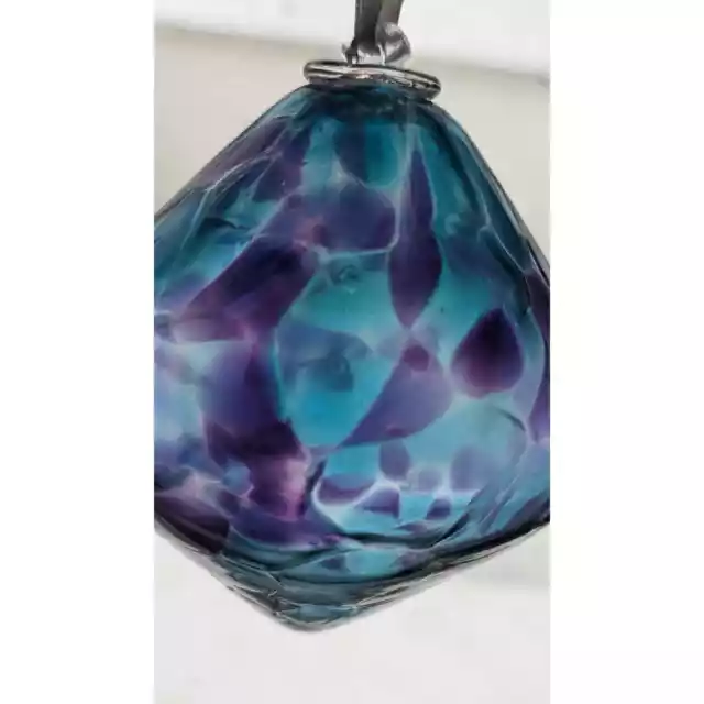 Glass Blown Window Ornament - Purple & Blue