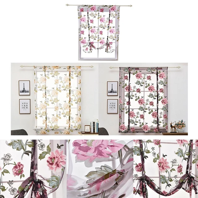 Beautiful Curtain Room Decorate Butterfly Polyester Rod Pocket Valances