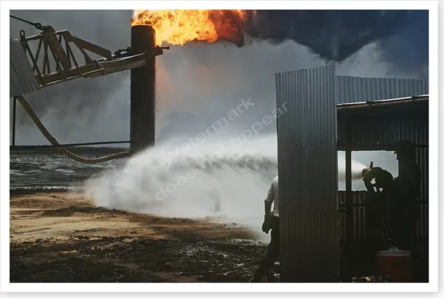 Kuwait Oil Well Fire In Aftermath Of The Persian Gulf War 8 x 12 Photo