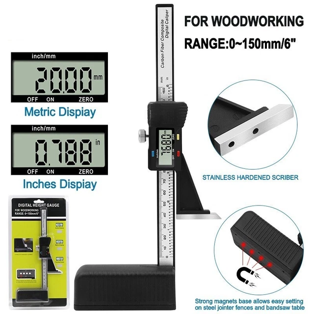 Misuratore di altezza digitale calibro scorrevole 150 mm pennarello elettronico per legno