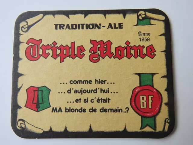 Vintage Bière Barre Dessous : Brassière Du Bocq Thaï Triple,Purnode-Yvoir,Belge