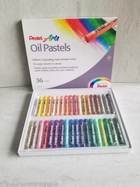 Paquete De Pasteles Al Óleo Pentel Arts Para Cartón De Papel O Lona 36 Colores **Nuevo**