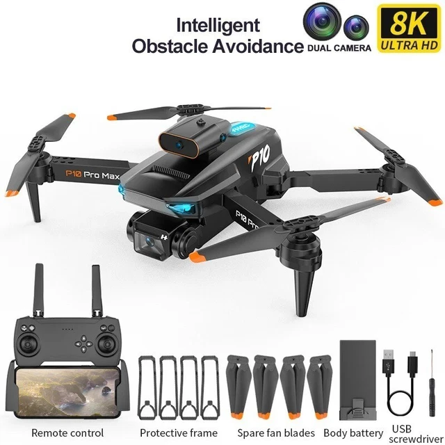 Drone 8K With ESC HD Dual Camera 5G Wifi FPV 360 Full Obstacle Avoidance