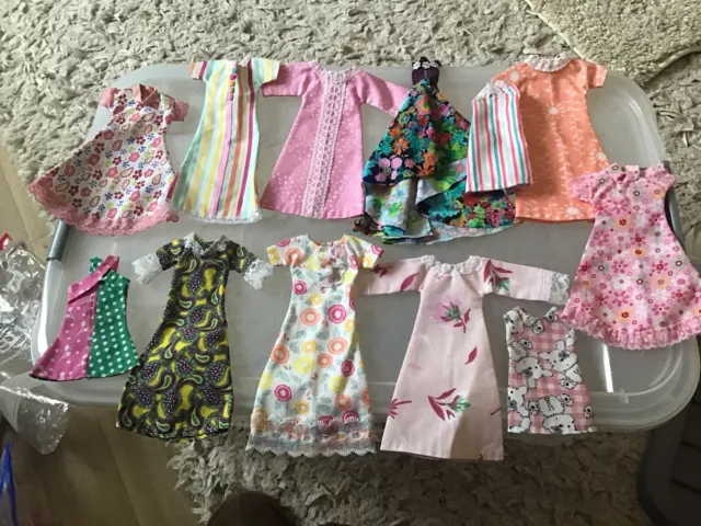 Sindy Doll Sized Dresses Bundle, Hand Made, Mummy Made, 11in Doll Clothes.