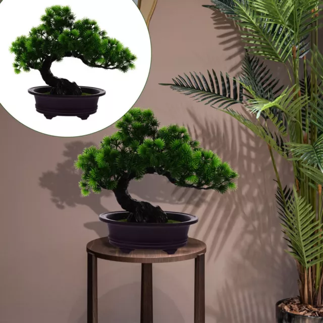 1pc Zen Potted Plant Artificial Bonsai Pine Artificial Bonsai Juniper Tree