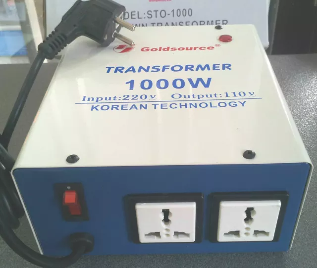 NOUVEAU CONVERTISSEUR DE TENSION 1000 Watt USA Transformateur 230V-110V...