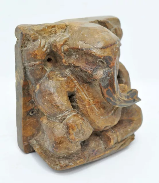 Holz Gott Ganesha Idol Figur Tafel Original Antik Fein Hand Geschnitzt