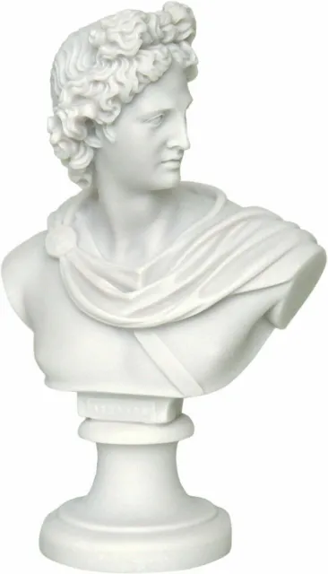 Dieu grec de la musique Apollon / Statue buste en albâtre / Sculpture 31CM...