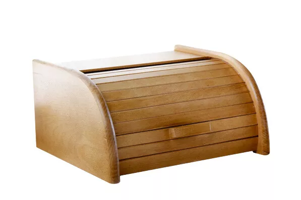 Grande Scatola del pane per il pane in legno chiusura a serranda Colore Marrone