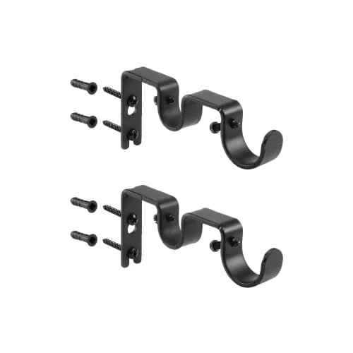 Motollic Double Curtain Rod Brackets, Heavy Duty Drapery Rod Holders Windows