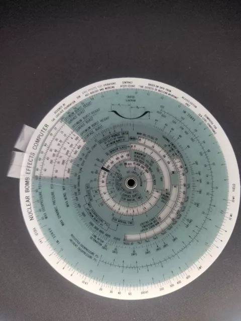Nuclear Bomb Effects Computer 1962 Lovelace Foundation Atomic Disc Slide Chart