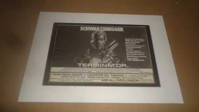 THE TERMINATOR schwarzenegger-Mounted original advert