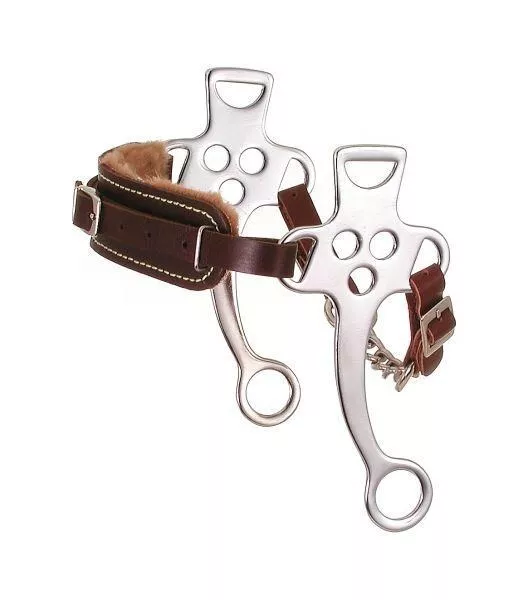 Kelly Silver Star Fleece Lined Hackamore - Chrome Plated - Horse
