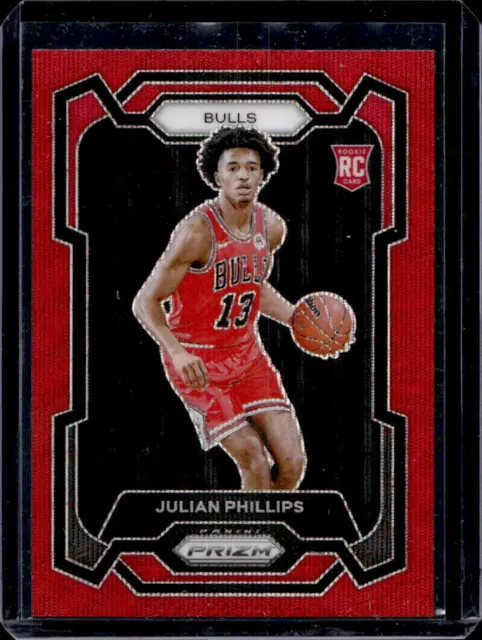 2023-24 Panini Prizm Julian Phillips Ruby Wave Prizm Rookie RC #125 Bulls