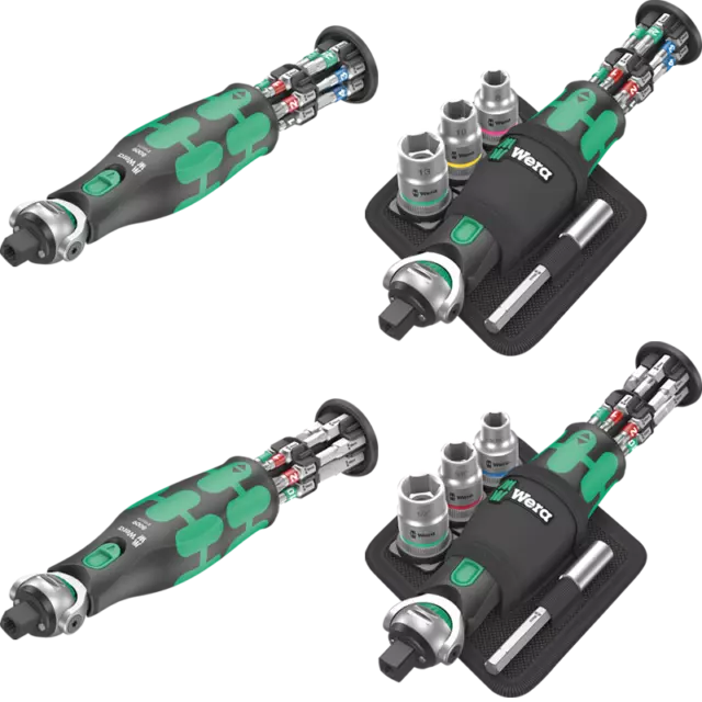 Wera Knarre 3/8" auf 1/4" 8009 Zyklop Pocket Set 1 & 2 Umschaltknarre Ratsche