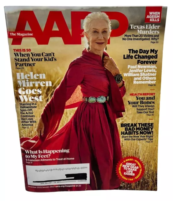 AARP MAGAZINE DECEMBER 2022 January 2023 Helen Mirren Break Bad Money