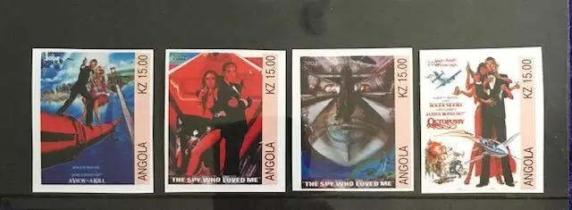 James Bond 007 Roger Moore Spy Who Loved View To A Kill Set Of 4 Imperf Stamps