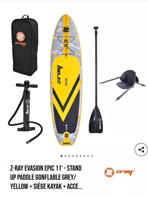 ZRAY EVASION DELUXE 11.0 Sup Board Stand Up Paddle Surfboard gonflable yellow