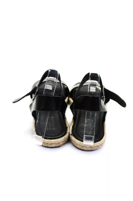 Barneys New York Womens Buckled Round Neck Espadrille Sandals Black Size EUR38 3