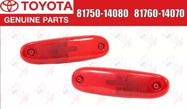 Genuine Toyota 97-98 Supra JZA80 Rear Red Side Marker Bumper Lenses Lights OEM