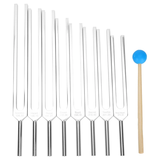 8 Pcs Aluminum Alloy Tuning Fork Hammer Set With Extended Length Tuning