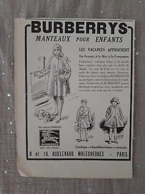 Publicité de presse ancienne Burberrys Old paper advertisement de 1925 