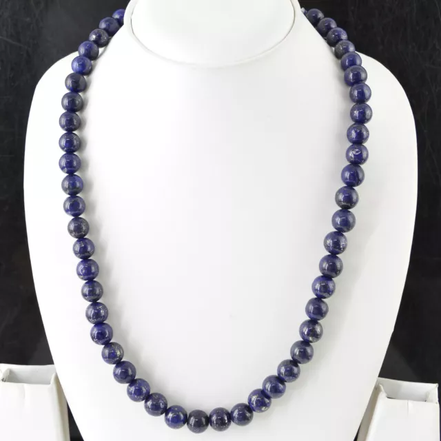 Top Excellent 415.00 Cts Natural Rich Blue Lapis Lazuli Beads Necklace Strand