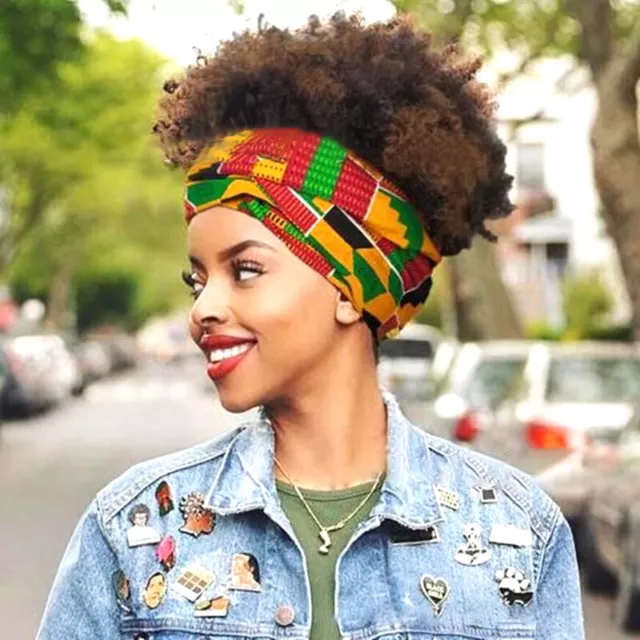 Short Afro Kinky Curly Wrap Wigs for Women Puff Curls African Hair Headband Wigs