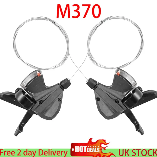 2PCS For Shimano-Altus M370 9 X 3 Speed Shifter Set - Including Gear Cables