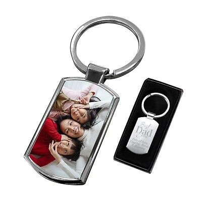 Personalised Keyring Engraved Fathers Day Gift Birthday Best Dad Any Photo 3