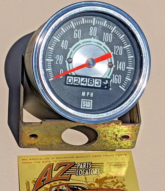 EXCELLENT VINTAGE Stewart Warner Greenline 160 MPH Speedometer 60s-70s 3 & 3/8" EXCELLENT VINTAGE Stewart Warner Greenline 160 MPH Speedometer 60s-70s 3 & 3/8"