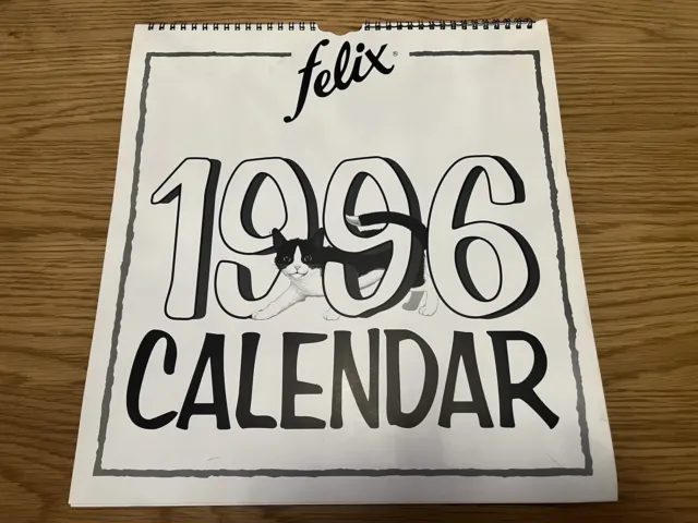 Extremely Rare Felix Cat Food Cat 1996 Promotional Calendar Excellent Condition