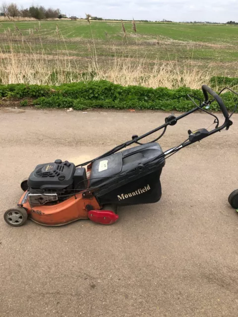 Petrol Lawnmower Key Start Pulls Over  Rust  With Box  Spares Repair Export Non