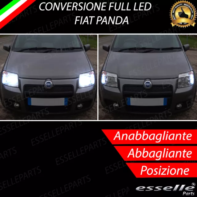 Kit Fari A Led Fiat Panda 169 Anabbaglianti Abbaglianti H4 Luci Posizione T10