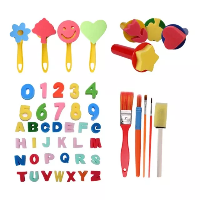 49 piezas Sellos de espuma para niños pequeños Cepillos de espuma Niños Dibujo