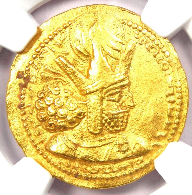 Shahpur I Sasanian AV Gold Dinar Coin 240-272 AD - Certified NGC Choice XF (EF)