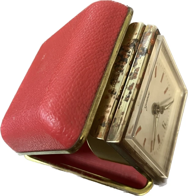 VINTAGE GOLDBUHL TRAVEL alarm clock working West Germany Red Case £7.88