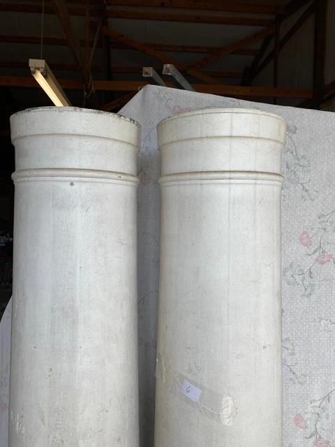 SALVAGE ARCHITECTURAL -TWO 67 1/2" white turned columns   (6 2
