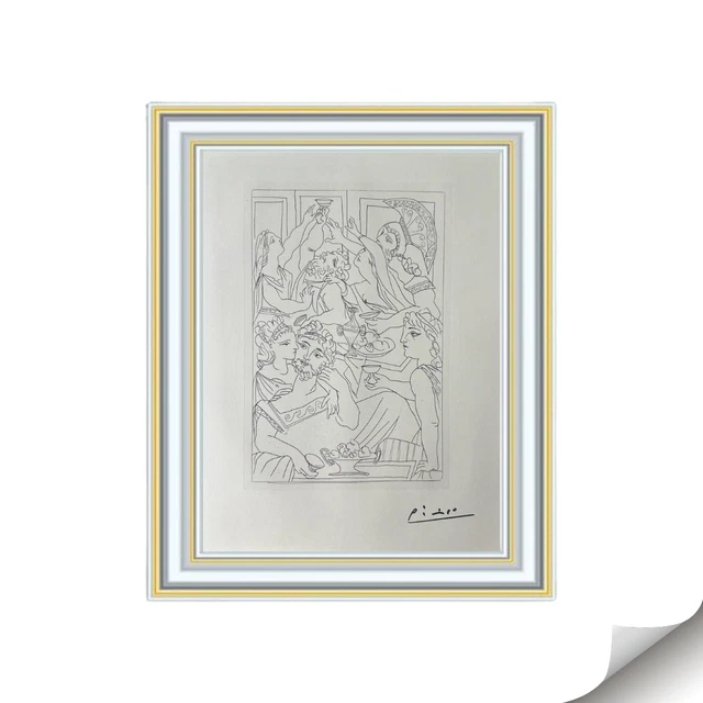 Pablo Picasso, Lysistrata, Original 1900's Hand Tipped Color plate print -Signed