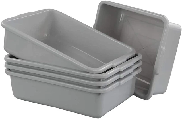 5 Pack Commercial Bus Tub Box Tote Dish Tray Storage Restaurant Food Garden Set