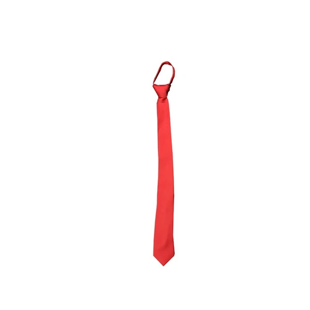 New formal men's pre-tied ready knot necktie poly wedding Red prom slim
