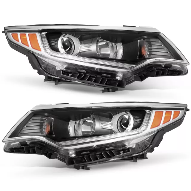 Headlights Assembly For 2016 2017 2018 Kia Optima Halogen Headlamps LH+RH Pair