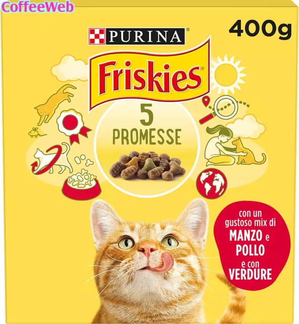 Purina Friskies Crocchette Gatti Adulti Con Manzo, Pollo E Verdure, 20 Confezion