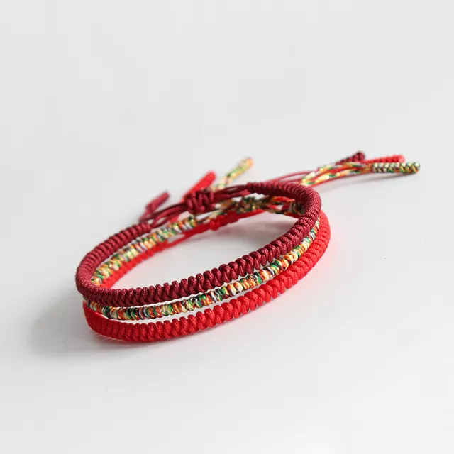 Lucky Handmade Buddhist Knots Rope Bracelet Tibetan Rope Bracelet Luck new