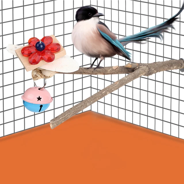Natürliche Holz Vogel Gabel Barsch Standrahmen Stand Pole Papagei Kauen Bit Bhc 3