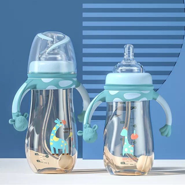 1 Set 240ml/300ml Baby Bottle Dust-proof Leak-proof Toddler Water Sippy Bottle