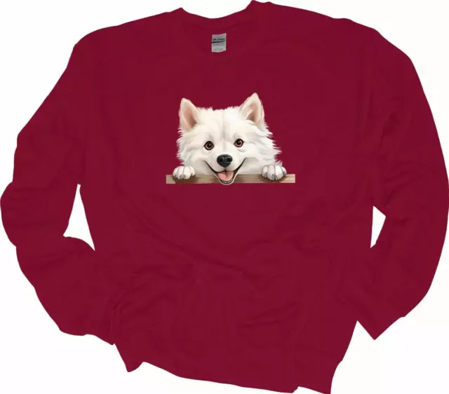 Peeking American Eskimo Dog Sweatshirt Dog Lover Shirt